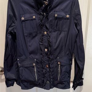 White House Black Market Dark Blue Utility Jacket